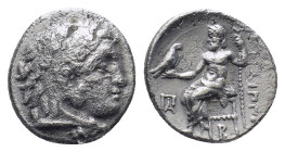 KINGS of MACEDON. Philip III Arrhidaios.(323-317 BC). Kolophon.Drachm. (17mm, 3.96 g) Obv : Head of Herakles right, wearing lion skin. Rev : ΦΙΛΙΠΠΟΥ....