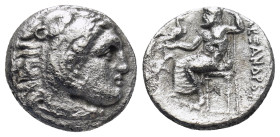 Kingdom of Macedon, Alexander III 'the Great' AR Drachm. (16mm, 3,59 g) Uncertain mint, Western Asia Minor (?), circa 323-280 BC. Head of Herakles rig...
