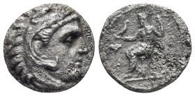 Kingdom of Macedon, Alexander III 'the Great' AR Drachm. (17mm, 3,35 g) Uncertain mint, Western Asia Minor (?), circa 323-280 BC. Head of Herakles rig...