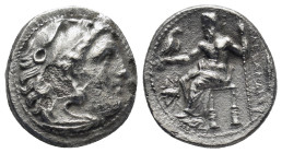 Kingdom of Macedon. Alexander III 'the Great' AR Drachm. (17mm, 3.8 g) Magnesia, circa 323-319 BC. Struck under Philip III Arrhidaios. Head of Herakle...