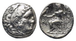 Kingdom of Macedon. Alexander III 'the Great' AR Drachm. (17mm, 3.85 g) Lampsakos, circa 310-301 BC. Struck under Antigonos I Monophthalmos. Head of H...