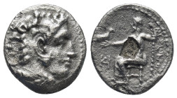 Kings of Macedon. Miletos. Alexander III "the Great" 336-323 BC. Drachm AR (17mm., 3,46 g). Head of Herakles right, wearing lion skin / ΑΛΕΞΑΝΔΡΟΥ, Ze...