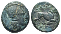 KINGS OF THRACE (Macedonian). Lysimachos (305-281 BC). Ae. (17mm, 5.7 g) Uncertain mint in Thrace, possibly Lysimacheia. Obv: Helmeted head of Athena ...