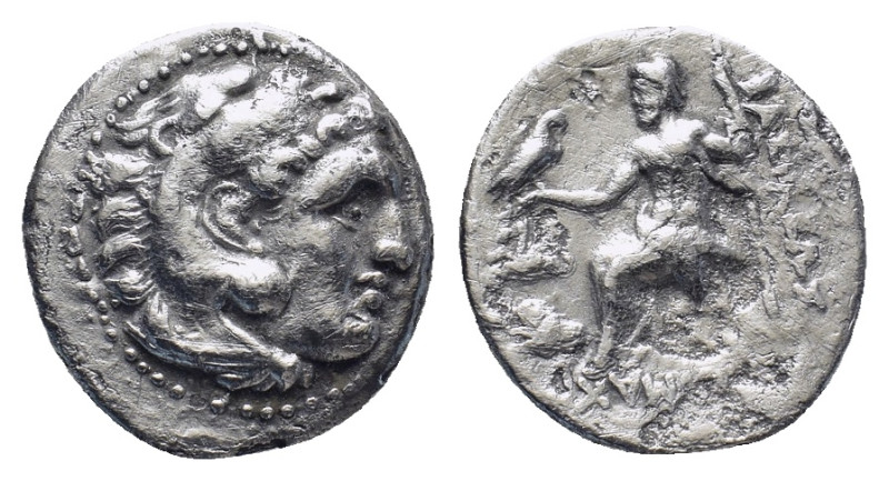 Kings of Thrace, Lysimachos AR Drachm. (19mm, 3.74 g) In the name and types of A...