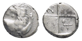 Thrace, Chersonesos. Circa 386-338 BC. AR Hemidrachm (12mm, 2,2 g). Forepart of lion right, head left / Quadripartite incuse square with alternating r...