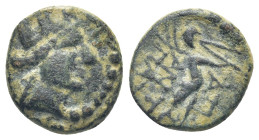 PHRYGIA. Apameia. Circa 88-40 BC. (2.1 Gr. 13mm.)
Turreted head of Tyche to right. 
Rev. Marsyas advancing to right [on maeander pattern], playing dou...