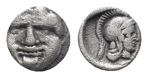 PISIDIA. Selge. Circa 350-300 B.C. AR obol. (9mm, 0.87 g). Gorgon head facing / ...