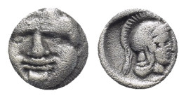 PISIDIA. Selge. Circa 350-300 B.C. AR obol. (9mm, 0.87 g). Gorgon head facing / Helmeted head of Athena right.