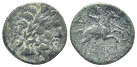 Pisidia, Isinda AE. 2nd-1st C. BC. (5.6 Gr. 19mm.)
Laureate head of Zeus right. 
Rev. Horseman right, wielding spear.