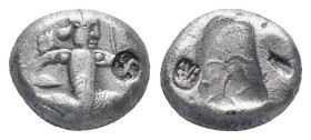 Achaemenid Kingdom. Artaxerxes II to Artaxerxes III. Ca. 375-340 B.C. AR siglos (15mm, 5.67 g). Persian king or hero in kneeling-running stance right,...