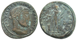Maximinus Daia (Caesar, 305-308) AE Follis (24mm, 8,3 g) Antioch, 310 Obv: GAL VAL MAXIMINVS NOB CAES, laureate head right Rev: GENIO CAESARIS/ E/ Δ G...