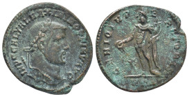 Maximinus II Daia (309-313AD) AE Follis. (25mm, 6.2 g). A: IMP C GAL VAL MAXIMINVS PF AVG, laureate head right. R: GENIO AVGVSTI, Genius standing left...
