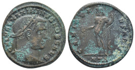 Maximinus II Daia as Caesar, 309-313 AD. AE, Follis. (25mm, 7.4 g). Obv: GAL VAL MAXIMINVS NOB CAES. Head of Maximinus Daia, laureate, right Rev: GENI...