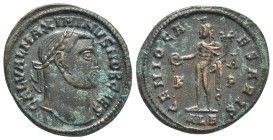 Maximinus II Daia, as Caesar (305-308), AE follis, issued 308. Alexandria, 2nd officina, (25mm, 6.4 g). Obv: GAL VAL MAXIMINVS NOB CAES, laureate head...