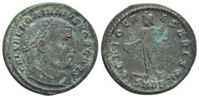 Maximinus II Daza. As Caesar, A.D. 305-308. Æ Follis (26mm, 7,5 g). Nicomedia, A.D. 307-308. GAL VAL MAXIMINVS NOB CAES, laureate head right / GENIO C...