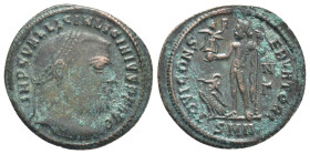 Licinius I (308-324 AD). Nicomedia AE Follis (23mm 3.95 g) Obv: IMP C VAL LICIN LICINIVS P F AVG. Laureate head of Licinius I to right. Rev: IOVI CONS...