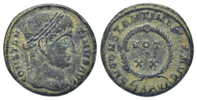 Constantine I (306-337), Nummus, Thessalonica, AD 324; AE (18mm, 3.2 g); CONSTAN - TINVS AVG, laureate head r., Rv. D N CONSTANTINI MAX AVG, within la...