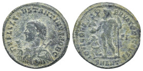 Constantine II as Caesar (AD 316-337). Antioch AE Follis (19mm, 2.4 g). Obv: D N FL CL CONSTANTINVS NOB C, laureate bust left wearing imperial mantle,...