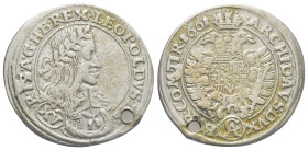 Austria. Leopold I. 15 kreuzer. 1661. Viena. Ar. (30mm, 6.0 g)