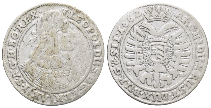 Austria. Leopold I. 15 kreuzer. 1662. Viena. Ar. (29mm, 6.3 g)