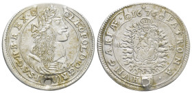 Hungary. Leopold I, AD 1674-1696. AR, 15 Kreuzer. (31mm, 6,8 g)