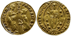 ITALY. Venezia (Venice). Pasqual Malipiero, 1457-1462. Ducato (20mm, 3.5 g). PA MARIPET •S•M•VENETI St. Mark standing right, holding book of Gospels i...