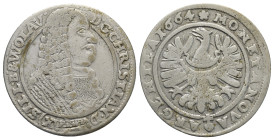 Poland, Silesia, Christian (Wołowski) AR 15 kreuzers (28mm, 6.1 g) 1664,