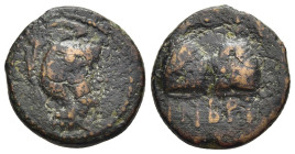 ISLANDS off THRACE. Imbros. Ae (circa 2nd century AD).

Head of Athena to right, wearing Attic helmet. 
Rev: ΙΜΒΡΙ[...].
Capsof the Dioscuri.

Conditi...