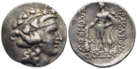 ISLANDS off THRACE. Thasos. Tetradrachm (circa 148-90/80 BC).

Obv: Head of Dionysos right, wearing ivy wreath.
Rev: HPAKΛEOYΣ / ΣΩTHPOΣ / ΘAΣIΩN.
Her...