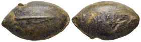 MACEDON(?). Sling shot bullet with Greek word 'BABYPTA'. Lead.

Obv: Spear-head pointing right.
Rev: BABYPTA.

There is enough data within the academi...