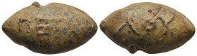 MACEDON(?). Sling shot bullet with Greek words 'ΠΕΤΑ - ΛΟΥ'. Lead.

Obv: ΠΕΤΑ.
Rev: ΛΟΥ.

There is enough data within the academia that suggests that ...