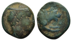 KINGS of MACEDON. Aeropos (398/7-395/4 BC). AE Chalkous.

Obv: Male head right, wearing petasos.
Rev: ΑΕΡΟΠΟ.
Forepart of lion right.

AMNG III, 3; SN...