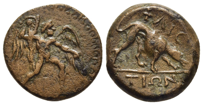 CRETE. Phaistos. Ae (circa 350-300 BC).

Obv: Winged Talos advancing right, hurl...