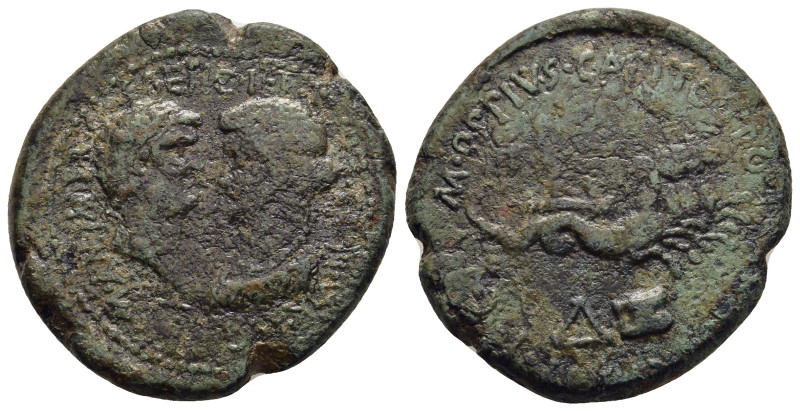 ACHAIA. Mark Antony, with Octavia (late Summer-Autumn 38 BC). Ae "Sestertius". '...