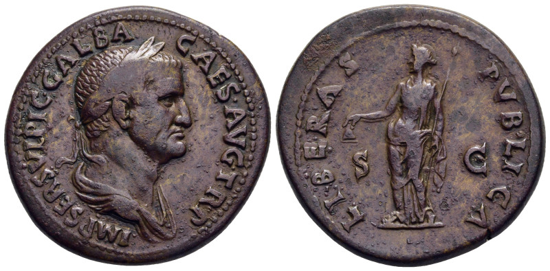 GALBA (68-69). Sestertius. Rome.

Obv: IMP SER SVLPIC GALBA CAES AVG TR P.
La...
