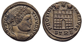 CONSTANTINE I 'THE GREAT' (307/10-337). Follis. Treveri.

Obv: CONSTANTINVS AVG.
Laureate head right.
Rev: PROVIDENTIAE AVGG // STRE.
Camp gate with t...
