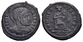 CONSTANTINE I 'THE GREAT' (307/10-337). Follis. Rome.

Obv: CONSTA - NTINVS AVG.
Helmeted and cuirassed bust right.
Rev: ROMAE A - ETERNAE / P - R...