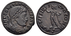 CONSTANTINE I 'THE GREAT' (307/10-337). Follis. Rome.

Obv: IMP CONSTANTINVS PF AVG.
Laureate, draped and cuirassed bust right.
Rev: SOLI INVICTO COMI...