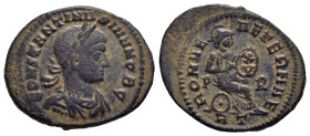 CONSTANTINE II (Caesar, 316-337). Follis. Rome.

Obv: CONSTANTINVS IVN NOB C.
Laureate, draped and cuirassed bust right.
Rev: ROMAE AETERNAE / P -...