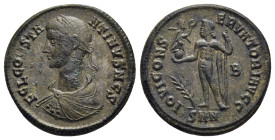 CONSTANTINE II (Caesar, 316-337). Follis. Nicomedia.

Obv: F CL CONSTANTINVS N CS.
Laureate, draped and cuirassed bust left.
Rev: IOVI CONSERVATOR...