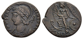 ANONYMOUS. Commemorative series (330-354). Follis. Nicomedia.

Obv: CONSTANTINOPOLI.
Laureate and helmeted bust of Constantinopolis left.
Rev: SMNA.
V...