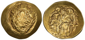 MICHAEL VIII PALAEOLOGOS (1261-1282). GOLD Hyperpyron. Constantinople.

Obv: Bust of the Virgin orans within city walls with six groups of towers.
Rev...