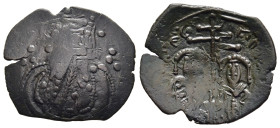 MICHAEL VIII PALAEOLOGOS AND ANDRONICUS II (1272-1282). Trachy. Constantinople.

Obv: Ornate labarum springing from crescent; pellets around.
Rev: The...
