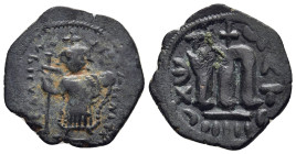 ISLAMIC. Time of the Rashidun. Pseudo-Byzantine types (AH 15/16-23/4). Fals, imitating a 'Constantinople follis of Constans II', uncertain mint.

Obv:...