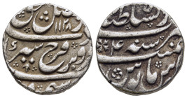 ISLAMIC. India. Mughal, Farkh Sir, AR Rupee, AH1128, Lahor mint.

Condition: Very fine.

Weight: 11,43g.
Diameter: 21mm.
