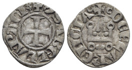 CRUSADER STATES. Frankish Greece. Achaia. Isabelle de Villehardouin (1297-1301). Denier Tournois. Glarenza (modern Kyllini in Elis).

Obv: Cross patté...