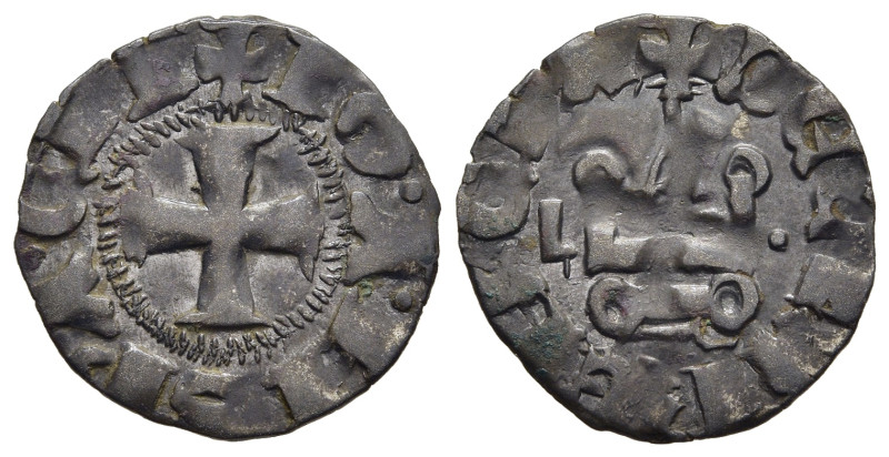 CRUSADER STATES. Frankish Greece. Achaia. Jean de Gravina (1321-1332). Denier To...