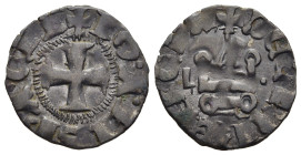 CRUSADER STATES. Frankish Greece. Achaia. Jean de Gravina (1321-1332). Denier Tournois. Glarenza (modern Kyllini in Elis).

Obv: Cross pattée.
Rev: Ch...