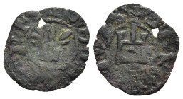 CRUSADER STATES. Frankish Greece. Duchy of Athens. Guillaume de La Roche (1280-1287) or Gui II de La Roche (1287-1308). Cu Obol. 

Obv: Fleur de lis.
...