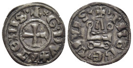 CRUSADER STATES. Frankish Greece. Duchy of Athens. Gui II de La Roche (1287-1308). Denier Tournois.

Obv: Cross pattée.
Rev: Châtel tournois.

Baker 6...